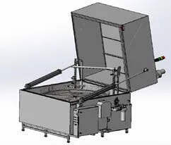 Deckelöffnung 80° mit Pneumatikzylinder